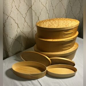 Handcrafted Oval Shaker Boxes in Warm Yellow Set